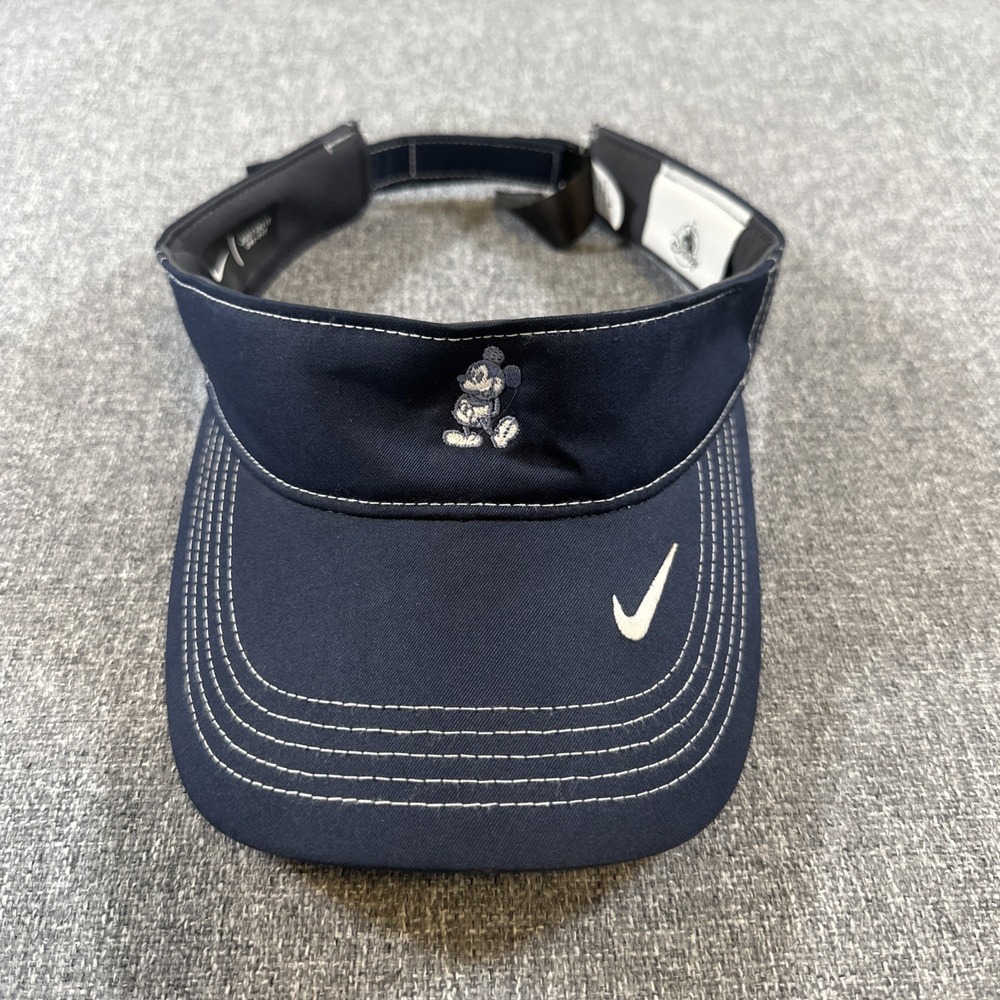 Nike Dri-FIT Disney Mickey Mouse Golf Visor Navy Blue Adjustable Hat Cap